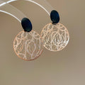 Vintage Hollow Metal Round Disc Stud Earrings European American Luxe Geometric Earrings for Women view 2