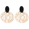 Vintage Hollow Metal Round Disc Stud Earrings European American Luxe Geometric Earrings for Women view 5