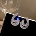 Light Luxury Banquet Drop Earrings For Women, Sparkling Zircon Geometric Teardrop Jewelry view 1