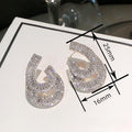 Light Luxury Banquet Drop Earrings For Women, Sparkling Zircon Geometric Teardrop Jewelry view 4
