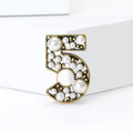 Alloy Pearl Number Brooch For Fashion Clothing And Accessories view 4