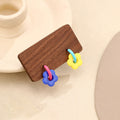 Korean Dopamine Colorblock Acrylic Flower Hoop Studs Cute Sweet Fresh Summer Fashion Earrings view 4