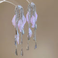 Acrylic Rhinestone Bow Tassel Drop Earrings For Women Beach Vacation Sweet Style view 4