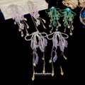 Acrylic Rhinestone Bow Tassel Drop Earrings For Women Beach Vacation Sweet Style view 2