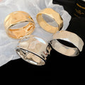 Irregular Smooth Geometric Round Metal Bangle European American Light Luxury Retro Statement Bracelet view 1