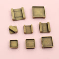 10-20mm Square Inner Size Alloy Cabochon Bezel Tray, 10-11mm Hole Wide Leather Bracelet Connector view 4