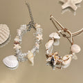 Shell Star Natural Stone Ceramic Pearl Bangle Geometric Beach Vacation Style Jewelry view 2