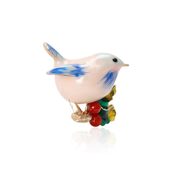 Alloy Enamel Cute Bird Brooch Pin For Womens Apparel Decoration
