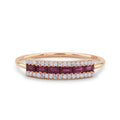 Slim Multicolor Channel Stone Band Ring In A Polished Decorative Design view 1
