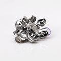 Blue Silver Tone Flower Pearl Look Metal Brooch Pin view 5