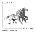 Metal Alloy Enamel Double Horse Brooch Pin For Men's Apparel Decor view 6