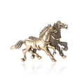 Metal Alloy Enamel Double Horse Brooch Pin For Men's Apparel Decor view 1