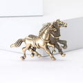 Metal Alloy Enamel Double Horse Brooch Pin For Men's Apparel Decor view 4