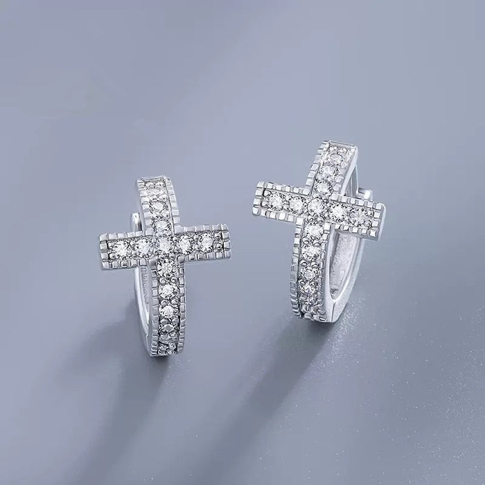 Petite Cross Design Earrings For Women, Trendy Niche Fashion Jewelry For Everyday Outfits
