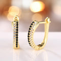 Designer Two Tone Zircon Geometric Ear Cuffs For Women Trendy Fashion Statement Earrings view 2