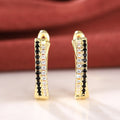 Designer Two Tone Zircon Geometric Ear Cuffs For Women Trendy Fashion Statement Earrings view 5