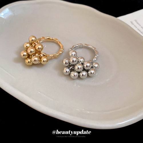 Irregular Wrinkle Ball Open Ring Fashion Jewelry For Women