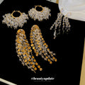 18K Gold Plated Silver Pin Zirconia Crystal Tassel Geometric Luxury Drop Earrings view 3