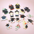 Graduation Cap Enamel Charm Pendant For Earrings Necklaces, Bachelor Hat DIY Jewelry Findings view 3