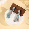 Elegant Luxury Pink Crystal Turquoise Rhinestone Alloy Chandelier Drop Dangle Statement Earrings view 2