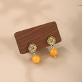 Vintage Palace Style Diamond Floral Alloy Faux Amber Pearl Drop Earrings for Women Elegant Chinese Fashion Earrings view 2