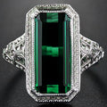 Exaggerated Heavy Work Geometric Ring For Women, Elegant Luxury Evening Dress Statement Jewelry view 2