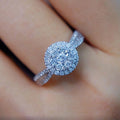 Women's Round Ring With Shiny Micro Paved Zircon, Elegant Fashion Engagement Jewelry view 2