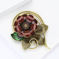 Vintage Alloy Enamel Flower Brooch Pin For Dresses And Cardigans view 4
