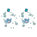 Fresh Floral Glass Drop Earrings With Silver Pin And Fabric Long Tassel Light Luxury Jewelry view 5