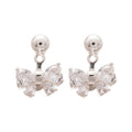 Copper Zircon Bow Back Hanging Stud Earrings Sweet Sparkly Luxury Style Jewelry For Women view 5