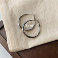 Minimalist Metal Glossy Round Plain Hoop Earrings With Silver Posts Geometric Circle Jewelry view 4