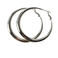 Minimalist Metal Glossy Round Plain Hoop Earrings With Silver Posts Geometric Circle Jewelry view 5