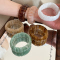 Multicolor Resin Elastic Bangle For Women Light Luxury Irregular Round Forest Style Jewelry view 1