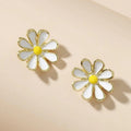 Sunflower Stud Earrings For Women With Enamel Daisy Design And Fresh Forest Style view 2