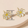 Sunflower Stud Earrings For Women With Enamel Daisy Design And Fresh Forest Style view 4