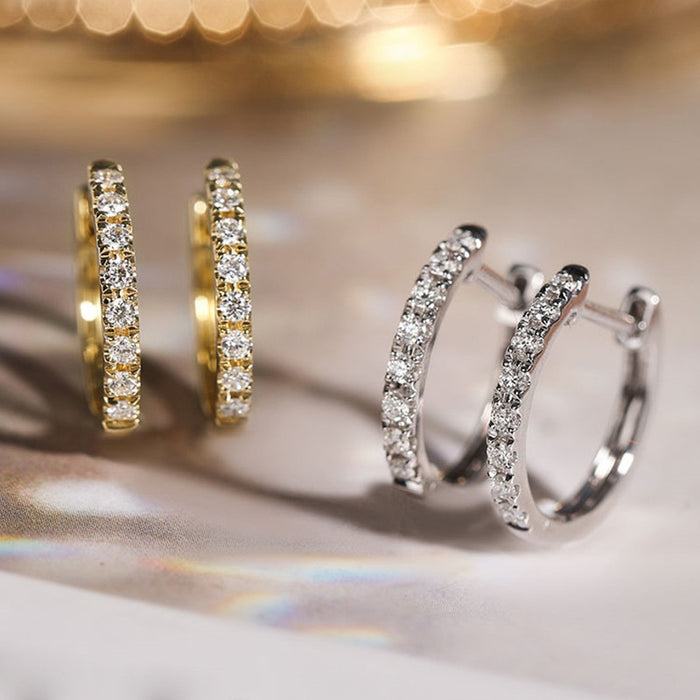 Women's Light Luxury Ear Cuffs With Delicate Micro Paved Zircon, Elegant Daily Earrings