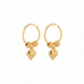 Vintage Luxury Gold Alloy Hoop Earrings With Heart Charm And Bead Pendant For Women Elegant Earrings view 5