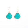 Elegant Irregular Geometric Blue Druzy Crystal Pendant Gold Alloy Hook Statement Summer Earrings view 5