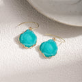 Elegant Irregular Geometric Blue Druzy Crystal Pendant Gold Alloy Hook Statement Summer Earrings view 2