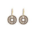 Elegant Korean Geometric Hoop Drop Earrings With Rhinestone Baguette Crystal Round Pendant Earrings view 5