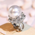 Light Luxury Women's Ring With Faux Pearl Bowknot Design, Elegant Fashion Jewelry view 1