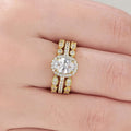 Three Piece Oval Ring Set For Wedding, Fashion French Style Elegant Bridal Finger Jewelry view 2