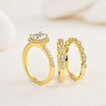 Three Piece Oval Ring Set For Wedding, Fashion French Style Elegant Bridal Finger Jewelry view 3