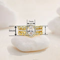 Three Piece Oval Ring Set For Wedding, Fashion French Style Elegant Bridal Finger Jewelry view 4