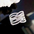 Trendy Women's Geometric Line Ring, Fashion Design Statement Finger Ring, Niche Jewelry view 1