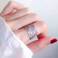 Trendy Women's Geometric Line Ring, Fashion Design Statement Finger Ring, Niche Jewelry view 2