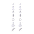 Nine-Pair Gold Tone Geometric Mixed Stud Earring Card view 4