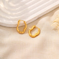 Elegant Irregular Geometric Alloy Huggie Hoop Earrings For Women Minimalist Gold Silver Ear Cuff Earrings view 3