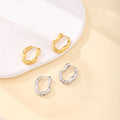 Elegant Irregular Geometric Alloy Huggie Hoop Earrings For Women Minimalist Gold Silver Ear Cuff Earrings view 1