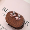 Luxury Silver Alloy Rhinestone Star Studs With Blue Crystal Bead Dangle Fashion Women's Earrings view 3